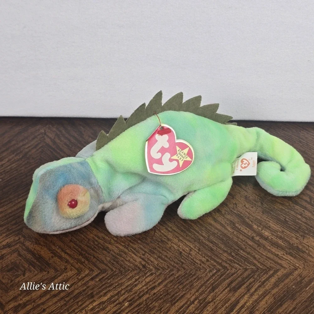 Ty Beanie Babies Lizard Chameleon Plush Stuffed Animal Rainbow Toy 90s Lot